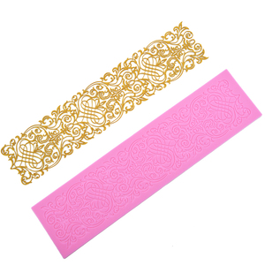 Lá Ren Biên Giới Silicone Fondant Bánh <span class=keywords><strong>Sugarcraft</strong></span> Dập Nổi Silicone Baking Khuôn Bánh Cưới Trang Trí Khuôn - Product Image 4