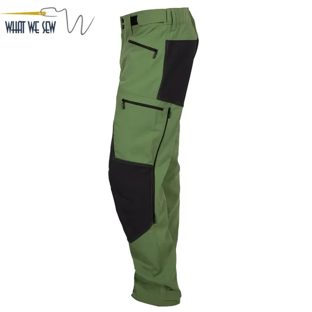 Calças masculinas para trilhas resistentes, cor verde e preto para homens