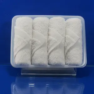 清爽纯棉漂白剂一次性oshibori航空毛巾