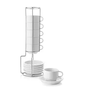 Товары для дома чашка и блюдце набор/керамика эспрессо фарфор кофейная чашка и блюдце с металлической стойкой