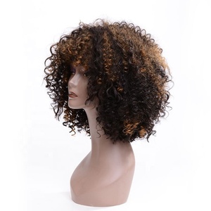 Factory Wholesale <strong>Headband</strong> <strong>Wig</strong> Short Mix Brown with Light Brown Afro Kinky Curly <strong>Wig</strong> Synthetic Hair <strong>Wigs</strong> for Black Women - Product Image 3