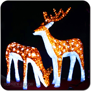 Décoration de cerf en acrylique de Noël 3d brillant, grande lumière de renne de Noël d'extérieur grandeur nature - Product Image 4