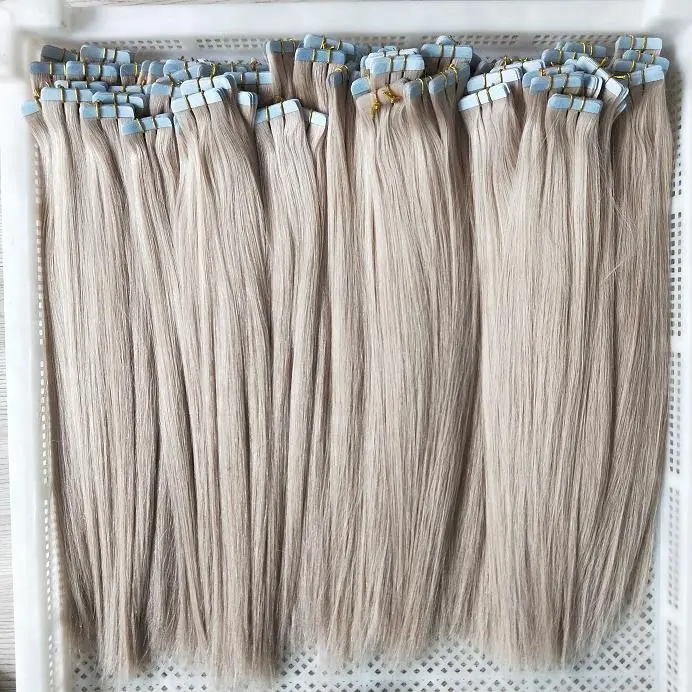 Wholesale human hair extension double drawn 100% remy human natural hair color tape hair extension