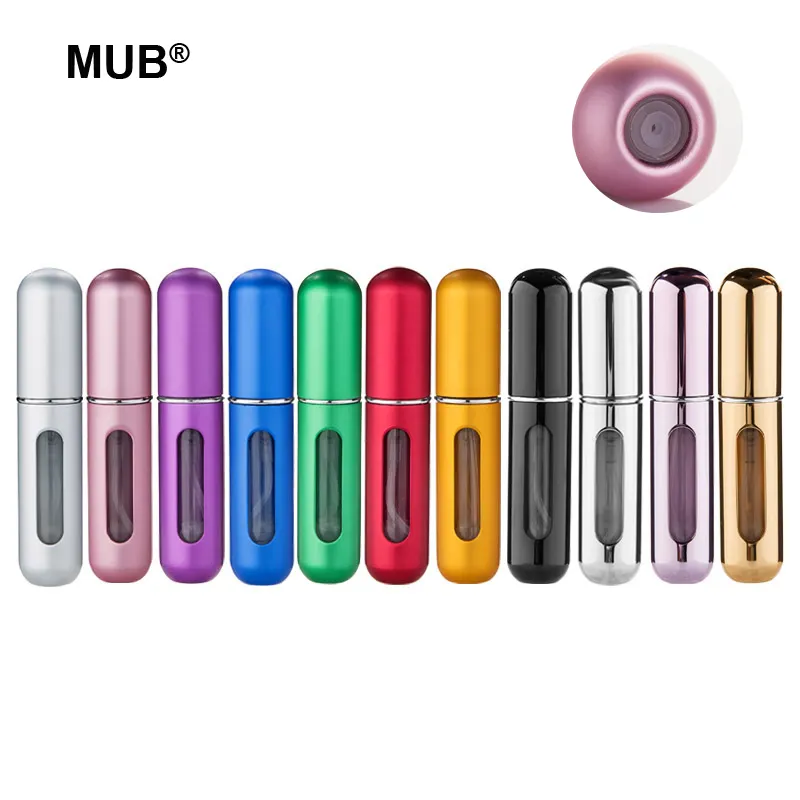 MUB Hot Selling 5ミリリットルMini Travel Refillable Aluminum Perfume Atomizer Spray Bottle Empty Portable Perfume Atomizer Bottle