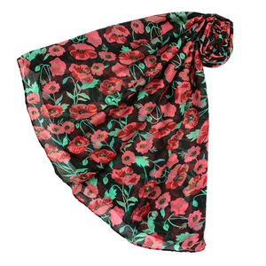 Venta al por mayor <span class=keywords><strong>de</strong></span> las mujeres <span class=keywords><strong>de</strong></span> la moda amapola floral impreso chal noche bufanda - Product Image 4