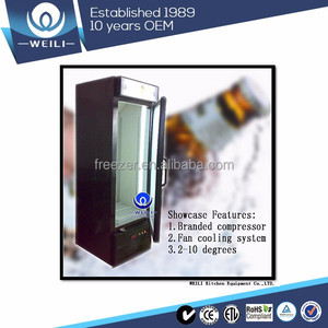 2017 <span class=keywords><strong>Vertical</strong></span> puerta de cristal transparente portátil frigorífico congelador escaparate de la exhibición - Product Image 1
