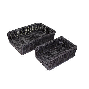 Cesto di plastica resistente di vimini intrecciato a mano per frutta e verdura di alta qualità cesto espositivo per supermercato - Product Image 6