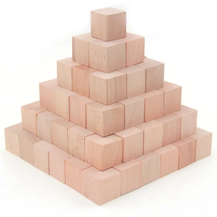 High quality 30mm beech wood building blocks wooden blocks DIY wooden cube for kids