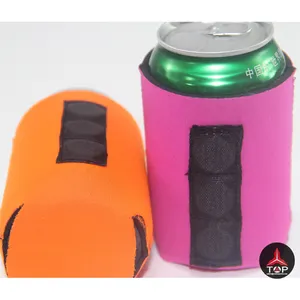 Alta qualidade promocional presente durável laranja em branco neoprene ímã cerveja pode coolers studdy titular