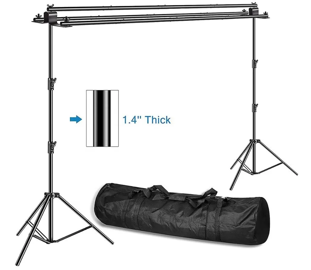 3 in 1 Multi Backdrop Stand Triple Crossbar Backdrop Stand Photo Video Studio Heavy Duty Adjustable Muslin Background Support