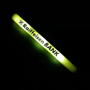 carnival promotion party cheering concert yellow foam white led flashing foam baton stick