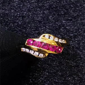 Bijoux marocains or 18k afrique du sud vrai diamant naturel non chauffé bague rubis pour les femmes bague intelligente avec affichage