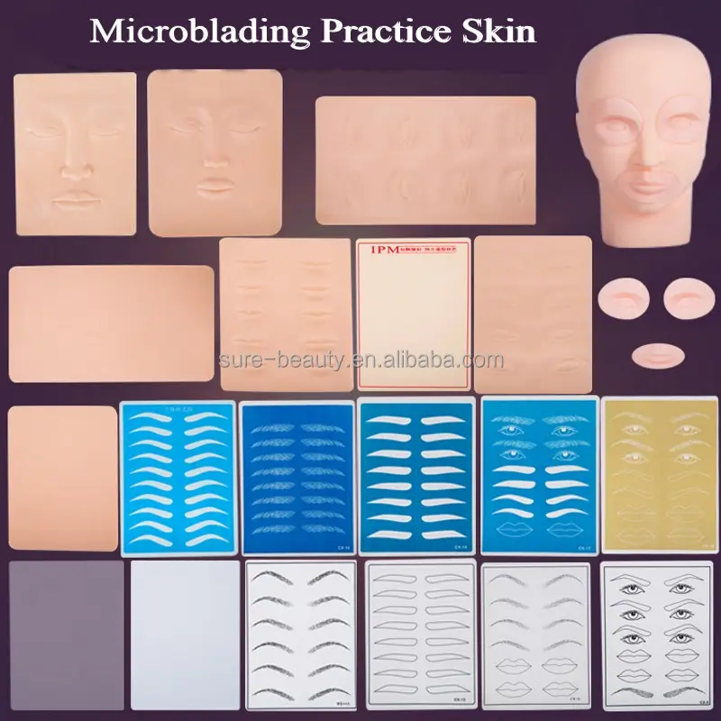 3D גבות קעקוע איפור סיליקון עיסוק גבות קעקוע עור עבור Microblading קבוע איפור