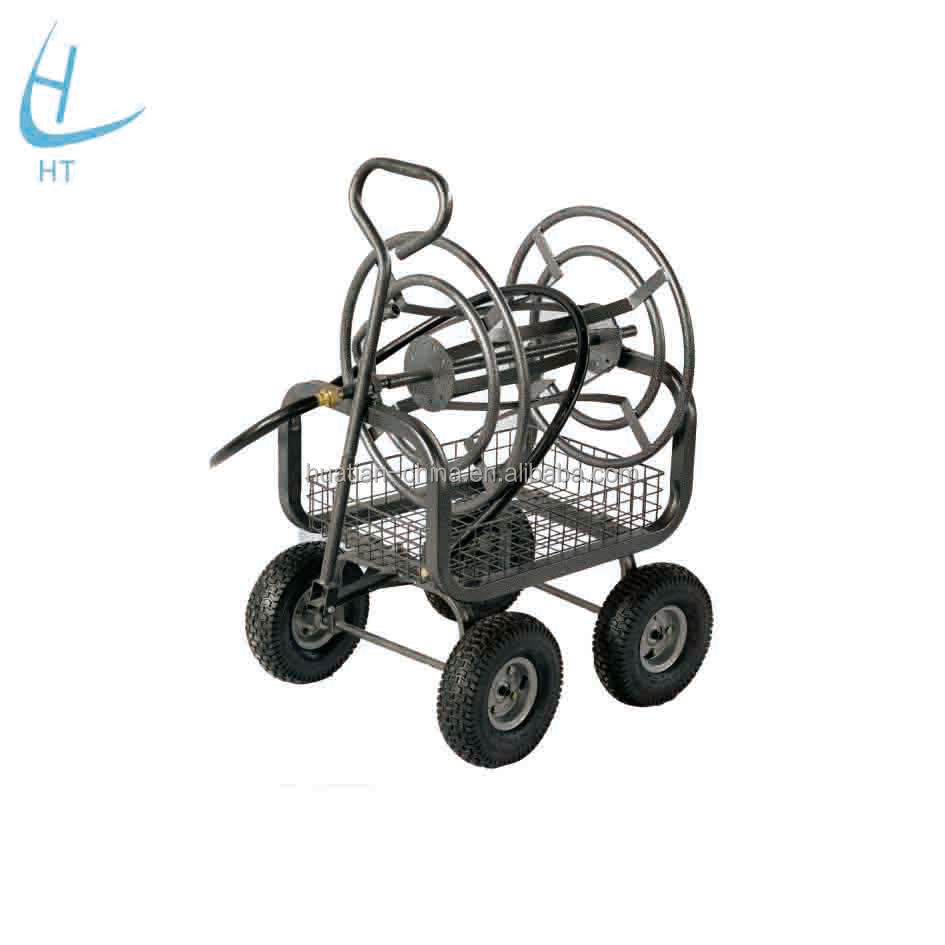 TC4717B Metal four wheel garden hose reel cart  Four wheel garde hose reel carts