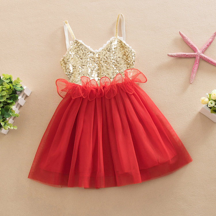 Shop Our New Trend Kids Fancy Gold Sequin Dress Wholesale