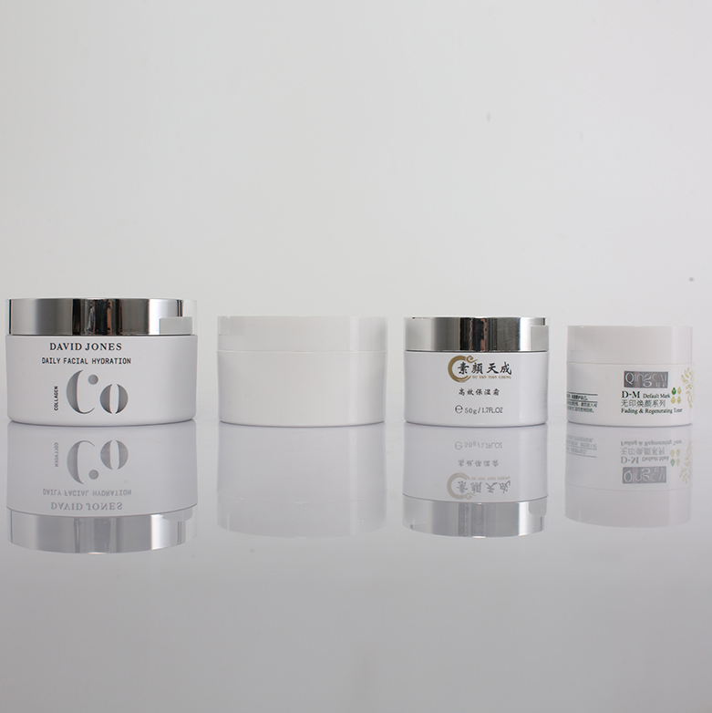 Haute Qualité Pas Cher Blanc En Plastique PET Soins Personnels De La Peau De Luxe Cosmétique Pot de Crème 100g
