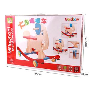 Cavallo a Dondolo in Legno con Design a Elefante, Giocattolo Cavalcabile per Bambini con Ruote - Product Image 5