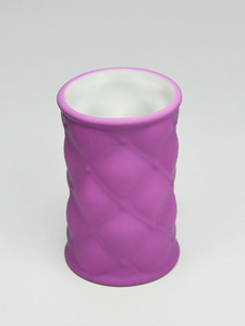 Ensemble d'accessoires de salle de bain en céramique losange design violet - Product Image 4