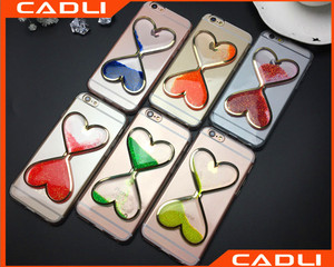 Fundas case de silicona con reloj de arena de liquido glitter para iPhone 6 6plus - Product Image 1