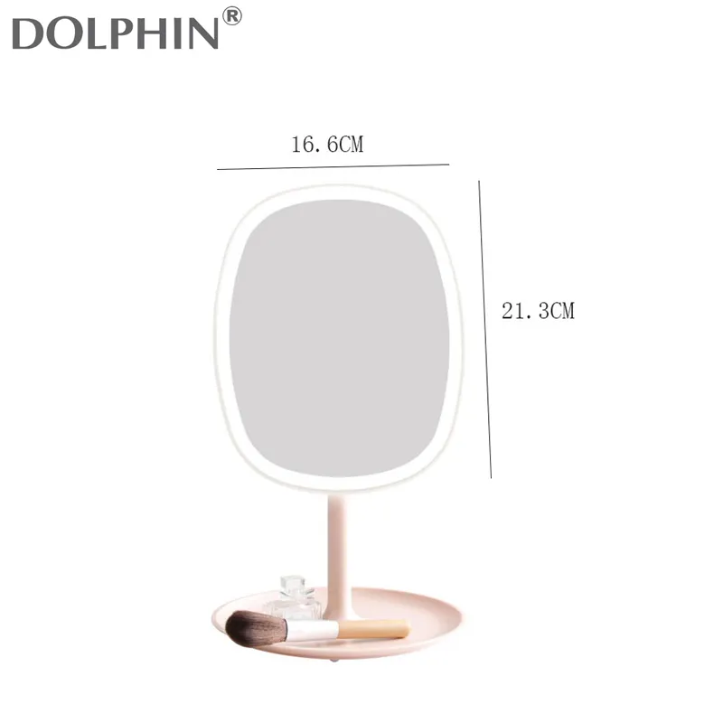 Rechargeable Table foldable Vanity Make Up Sublimation silicon Table Top Light Cosmetics Makeup 360 Mirror With Led lights