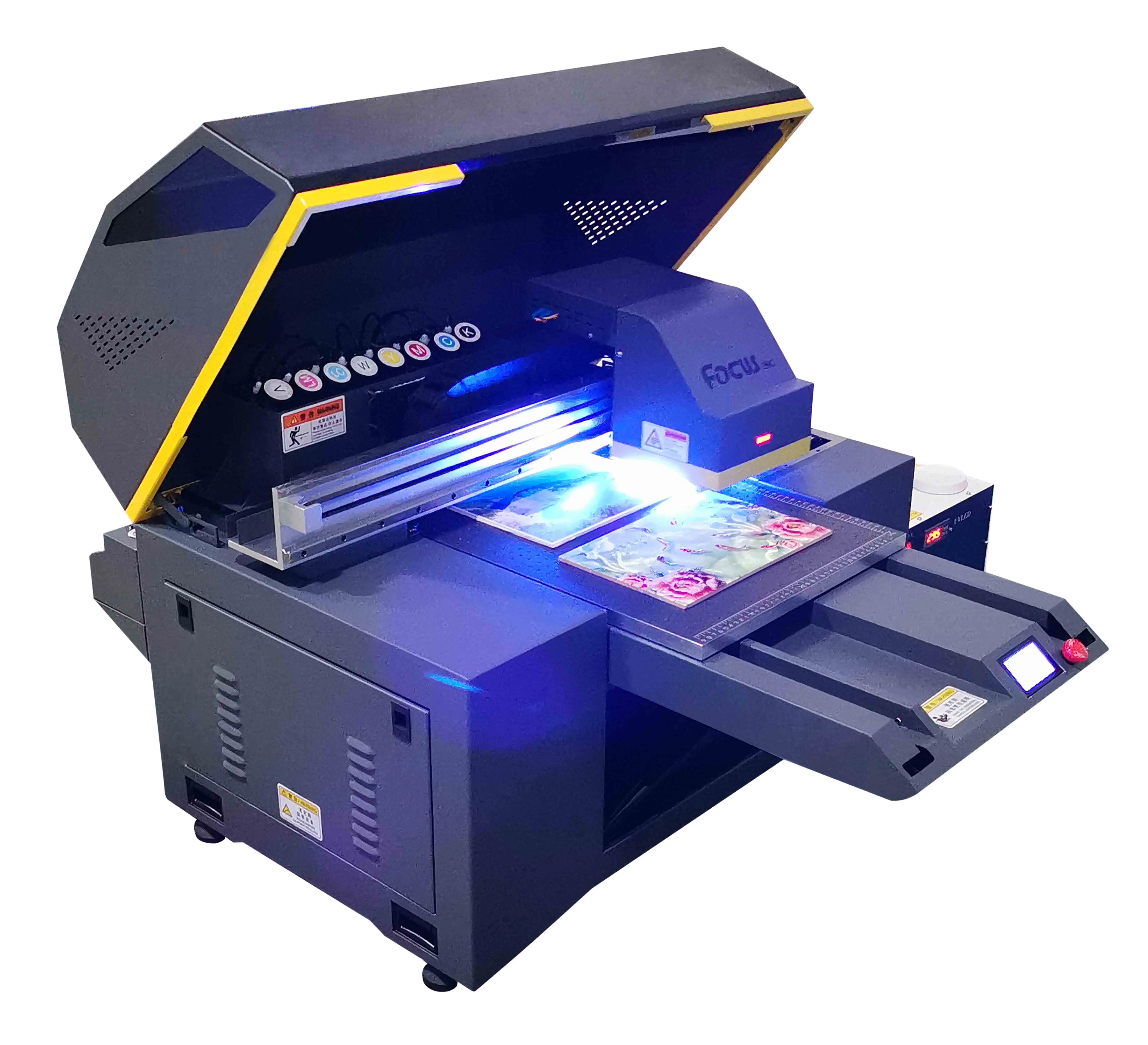 4060 Multifunctionele Digitale Inkjet Plastic 3D Keramische Tegel Uv Printer Cilinder Uv Printer Voor Logo Label Afdrukken