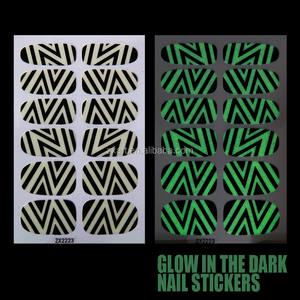 Heißer verkauf nail art wraps glow in the dark kleber decals nail art aufkleber - Product Image 3