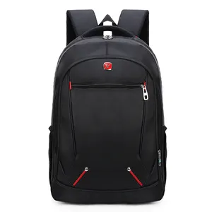 Mochila portátil impermeável ajustável, mochila de ombro para laptop com capa e ventilação