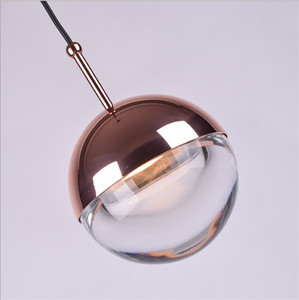 Arte Decorativo moderno forma de <span class=keywords><strong>la</strong></span> bola <span class=keywords><strong>rosa</strong></span>/oro/negro Metal cubierta colgante de luz para el restaurante - Product Image 2
