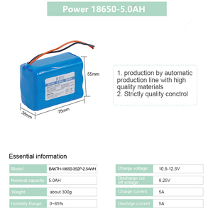 แบตเตอรี่ลิเธียมแบบกำหนดเองได้ BAKTH-18650-3S2P 10.8V 5Ah สำหรับรถเข็นไฟฟ้า/รถกอล์ฟ ขายส่ง - Product Image 3