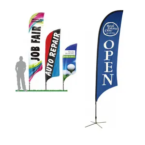 פוליאסטר נוצת דגל לשימוש קידום מכירות פרסום תערוכת אירוע חיצוני מעופף חוף דגל באנר stand