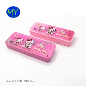 Factory hot sales 2 layers school custom plastic pencil case with CE certificate