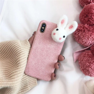 DIY sentía kawaii animal Bear conejo zanahoria gato Guangzhou paño del <span class=keywords><strong>tel</strong></span>éfono móvil para el iPhone x 8 8 más 7 7 más 6 6 Más - Product Image 1