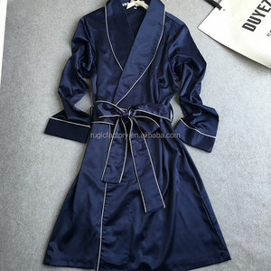 Logo personalizzato di lusso delle donne casa vestaglia elegante raso accappatoio per estate abbigliamento da notte <span class=keywords><strong>Sexy</strong></span> <span class=keywords><strong>sposa</strong></span> e damigella di colore solido - Product Image 4