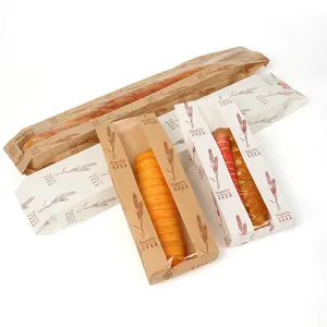China Custom Franse Baguette biologisch afbreekbaar Kraftpapier Brood bakkerij Bag bruin met clear venster Voor Voedsel Verpakking
