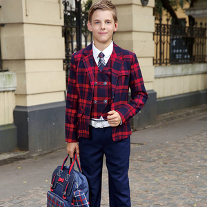 Ensemble de veste et blazer d'uniforme scolaire coréen de luxe pour filles, en polyester/coton écologique anti-boulochage pour enfants - Product Image 3