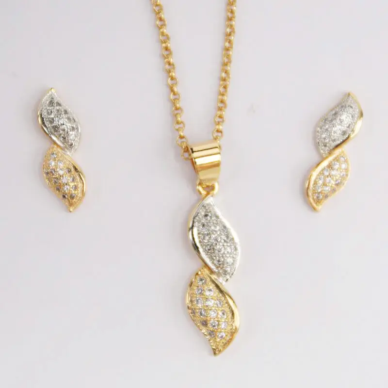 Wholesale Christmas色CZラインストーンジュエリー18K Gold Jewelry SetためWomen