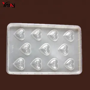 Heart shaped cake decoration plastic chocolate moulds plastic jelly mini chocolate mould