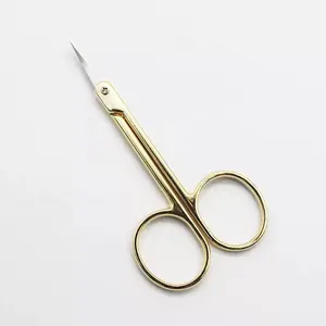 Grooming Premium Gold Plating Very Fine Tip Facial Hair Nail Cuticle Moustache Stylist Eyelash Removal Trimming Scissors