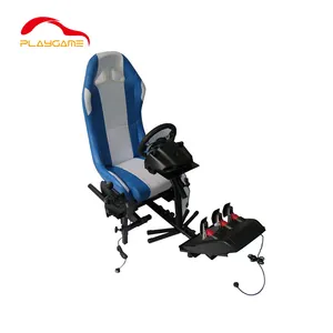 Blue Real Racing Seat Driving Simulator Cockpit Gaming Chair with TV Mount