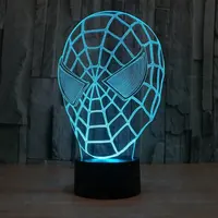 Lampe Led 3D à l'effigie de Spiderman, nouveau modèle de, luminaire décoratif d'intérieur, 7 couleurs de lumière, idéal pour une chambre d'enfant