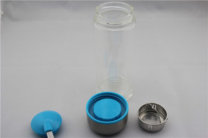 Sano Portable botella de agua de cristal con tapa de acero inoxidable - Product Image 2