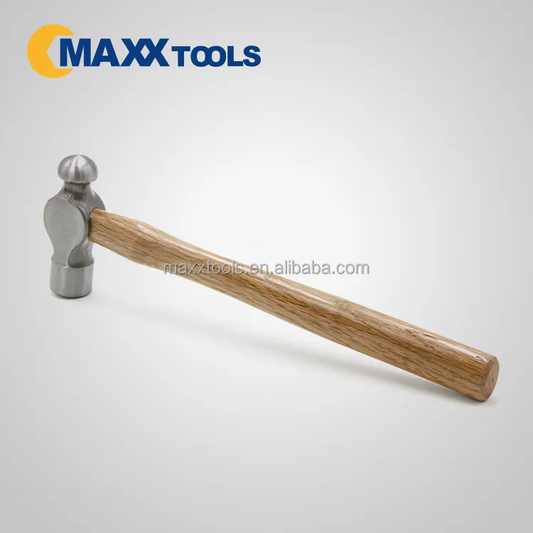 Carbon steel ball peen hammer with wooden handle