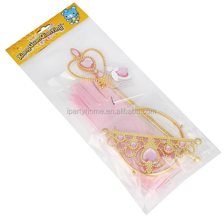 Girls Princess Dress up Accessories - Pink Golden Gift Set