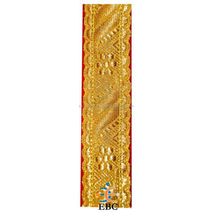 Ribete de Encaje Metálico Dorado, Galón Tressee, Encaje Francés de Lujo, Tejido Jacquard Ecológico, Telas Estrechas - Product Image 1