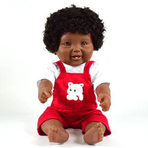 18 inch Africa Doll Cute Simulation Toy Baby Stuffed Jumpsuit Dolls for Kids