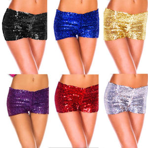 A145 Sequin Short Fantaisie Costume De Danse Pantalon Jambe Burlesque Pin Up <span class=keywords><strong>Gros</strong></span> Or - Product Image 1