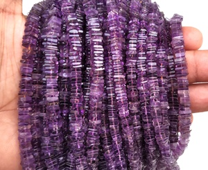 Natural Blue Amethyst Smooth Square Shape Gemstone <b>Heishi</b> Beads February Birthstone Jewelry <b>Bracelet</b> DIY Necklace Earring - Product Image 5