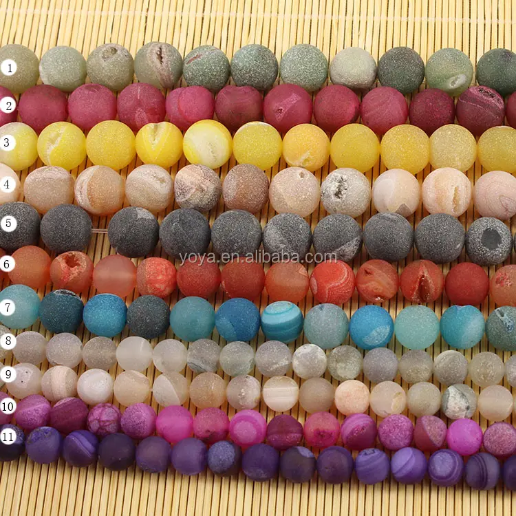AB0223 Hot sale Geode druzy Agate stone beads,frosted matte ice agate beads, gemstone beads