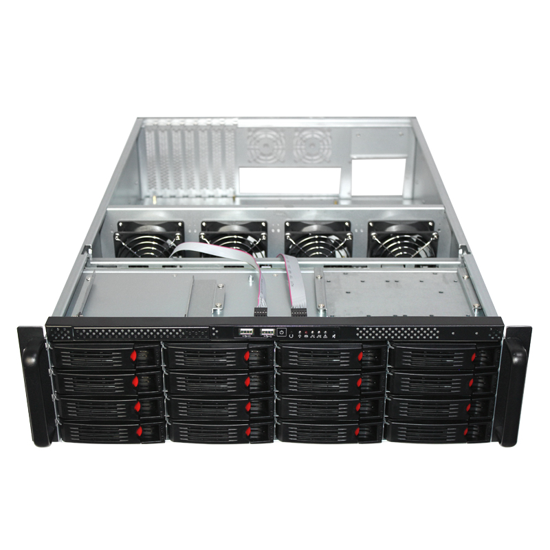 R366-16 3U 水平ラックマウントサーバーシャーシ、16ベイHDD、BTX
