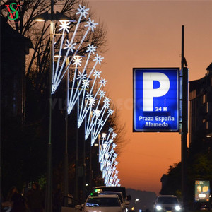 <strong>Holiday</strong> New Year Christmas City <strong>Street</strong> Decoration Outdoor RGB Waterproof Lamp Pole Mounted Flower Star Motif <strong>Lights</strong> - Product Image 3